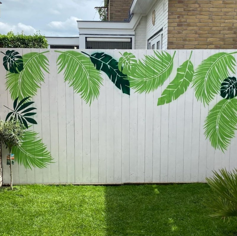 SUNVERSE Large Leaf Stencils for Painting on Walls Fern Palm Stencil Tropical Leaves Wall Stencils for Crafts Furniture Wood Fabrics - Image 4